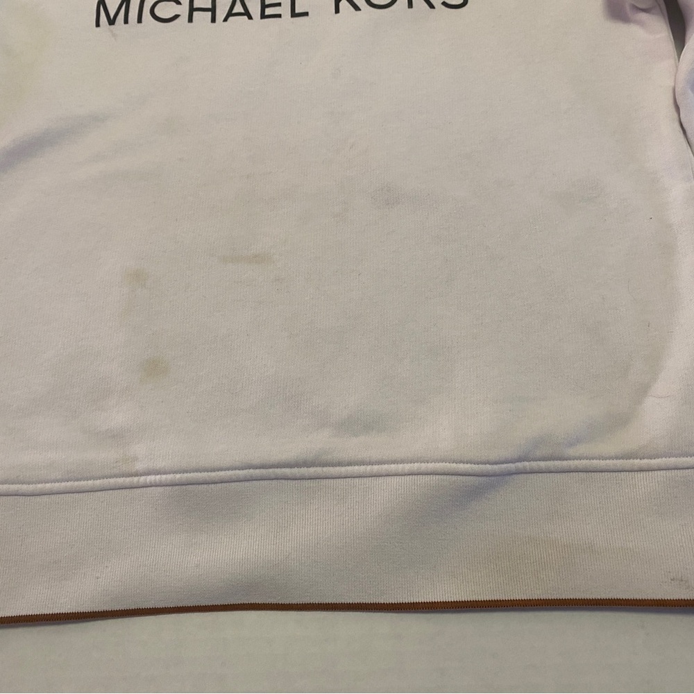 Michael Kors Medium Men’s Cotton Blend Cream Crewneck Sweater - Picture 2 of 7
